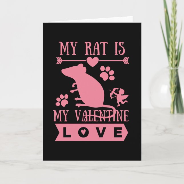 Carte Cute Rat & Valentines Day (Devant)