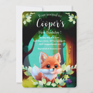 Carte Cute renard dessin bois animaux forêt amis de la f