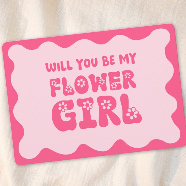 Carte Cute Retro Rose Be My Flower Girl Proposition (Créateur téléchargé)