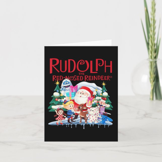Carte Cute Rudolph Le Renne Rouge Nosé Spécifications de (Devant)