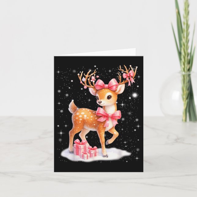 Carte Cute Rudolph Nk Coquette Pajamas Christmas Xmas Gi (Devant)
