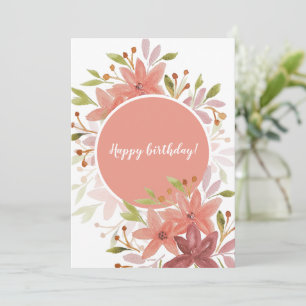 Carte Cute Rustique Floral Terracotta Blush