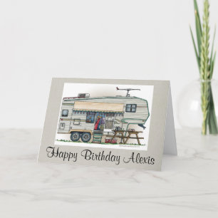 Carte Cute RV Camper 5e roues Vintage Trailer de voyage