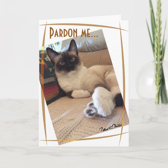Carte Cute Siamese Kitten Gros plan Photo personnalisée (Devant)