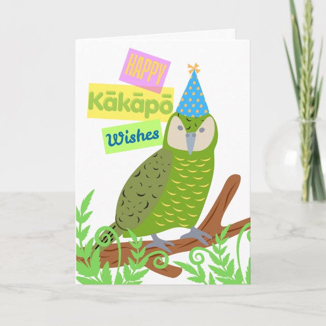 Carte Cute Sincere Kakapo Anniversaire Kia Ora (Devant)