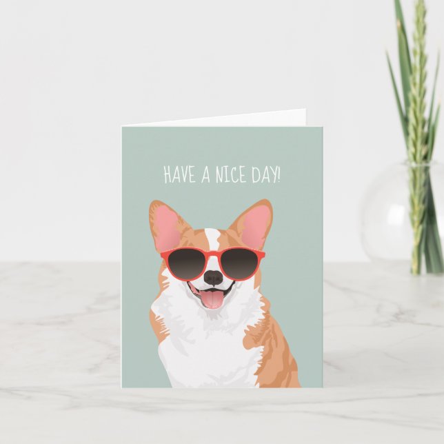 Carte Cute Smiling Pembroke Welsh Corgi pour Amoureux de (Devant)