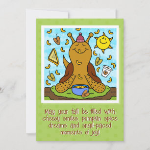 Carte Cute Snail Confort Nourriture Bonne Automne
