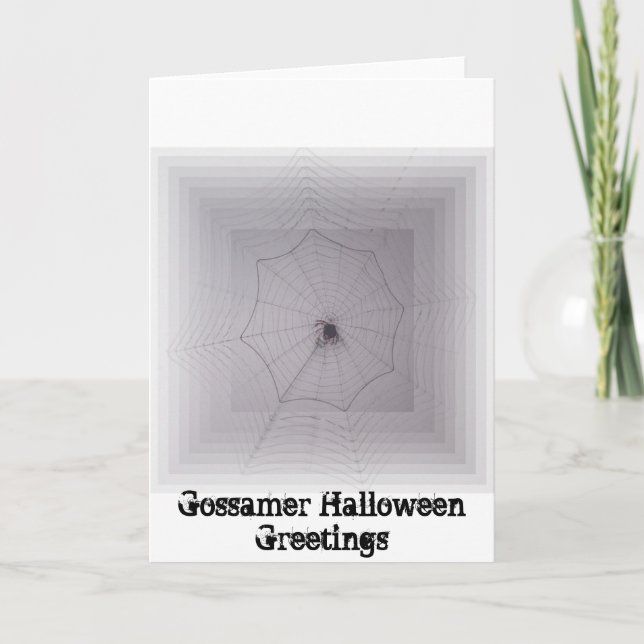 Carte Cute Spider Gossamer Halloween Salutations (Devant)
