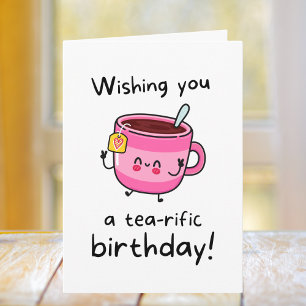 Carte Cute Tea Pun Anniversaire