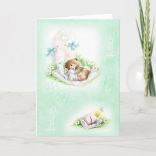 Carte Cute teddy bear for baptism, Christening