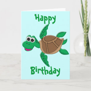 Carte Cute Tortue Cartoon