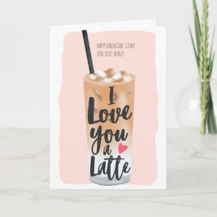 Carte Cute valentine café latte citation 3 photos collag