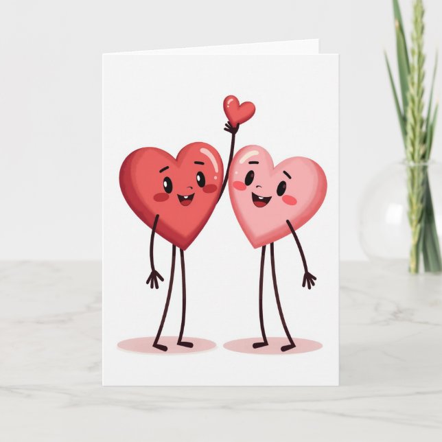Carte Cute Valentine Hearts Card (Devant)