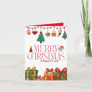 Carte Cute Watercolor Christmas Gifts Folded Card