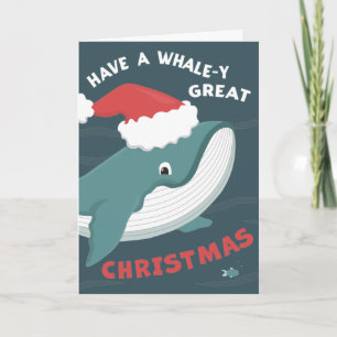 Carte Cute Whale à Santa Hat design pour enfants