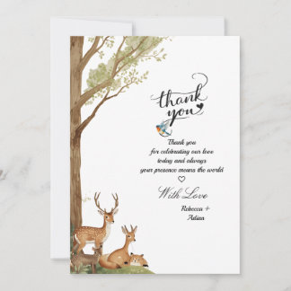 Carte Cute Woodland Animals Forest Thank You Card