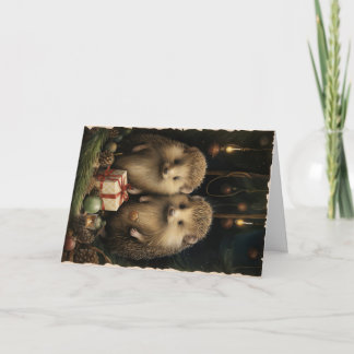 Carte Cute Woodland Forest Animaux Noël Salutation