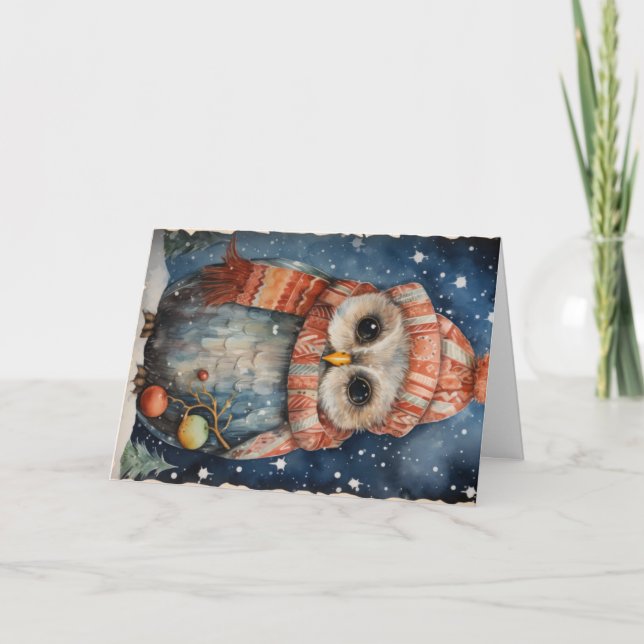 Carte Cute Woodland Forest Animaux Noël Salutation (Devant)