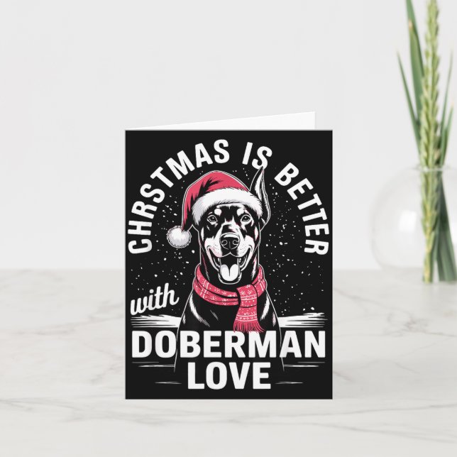Carte Cute Xmas Christmas Is Better With Doberman Nscher (Devant)