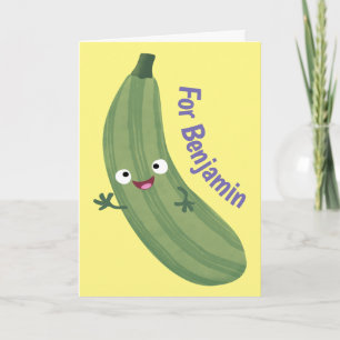 Carte Cute zucchini happy cartoon illustration
