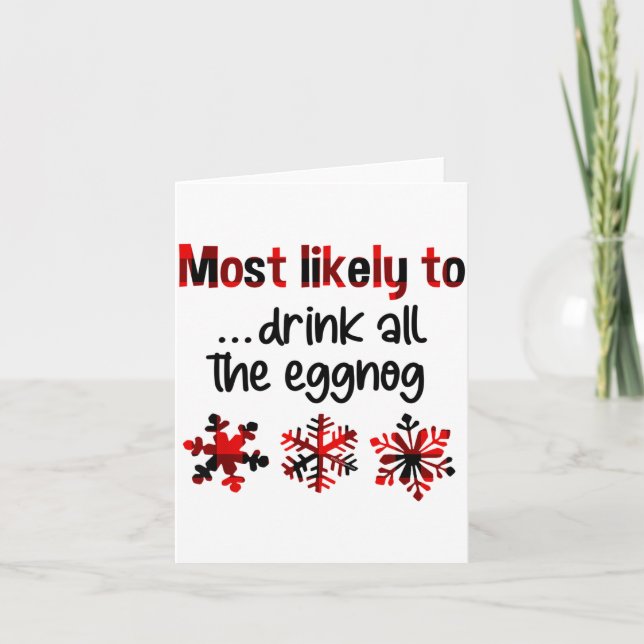 Carte Cutecomfy Plus Probable Pour Boire Tout Le Eggnog  (Devant)