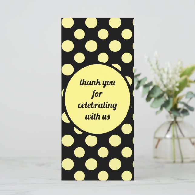 Carte CuteYellow Big Large Polka Dots (Debout devant)