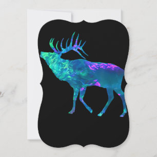 Carte Cyan Blue Violet turquoise Elk Buck pour les cadea