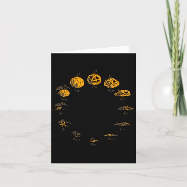 Carte Cycle De Vie citrouille Pour Le Coût D'Halloween D (Devant)