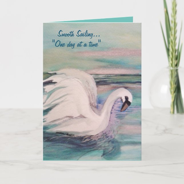 Carte Cygne de récupération "voile lisse" (Devant)