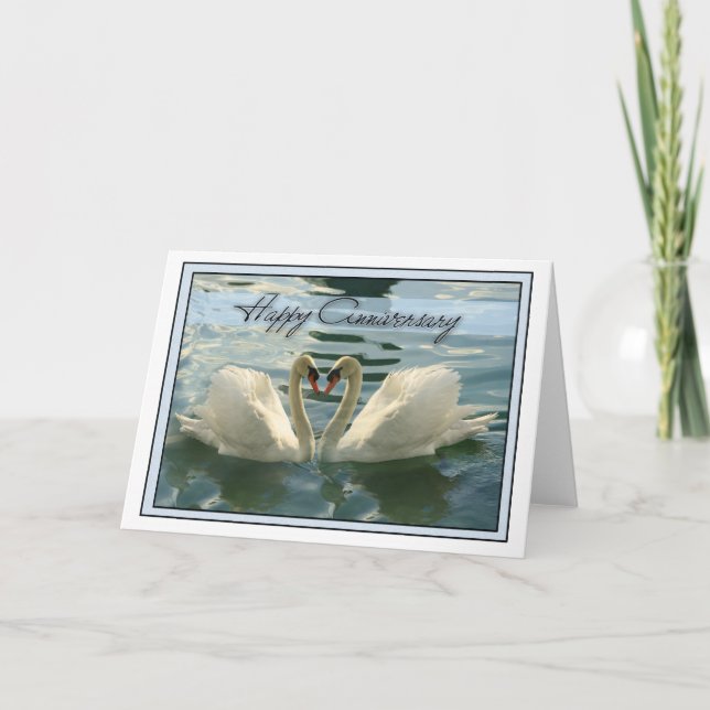 Carte Cygnes d'anniversaire (Devant)