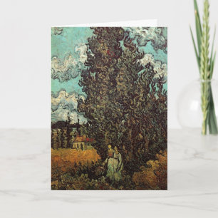 Carte Cyprès et deux femmes par Vincent van Gogh
