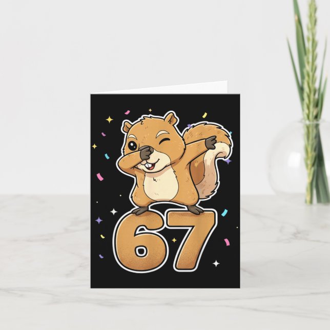 Carte Dabbing 67 Squirrel 67 Funny Six Seven Gen Z Slang (Devant)