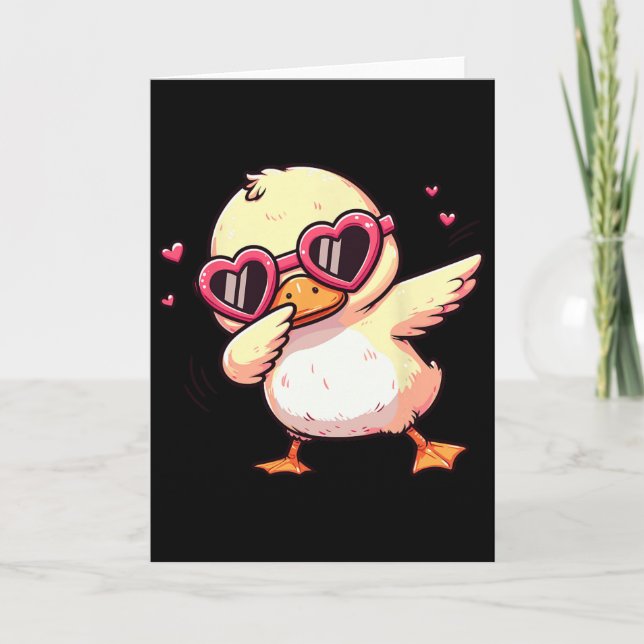 Carte Dabbing Dance Duck Heart Sungles  (Devant)