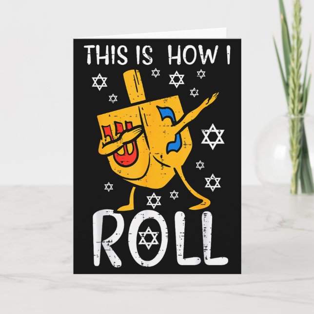 Carte Dabbing Dreidel Ugly Hanukkah Funny Chanukah Men W (Devant)