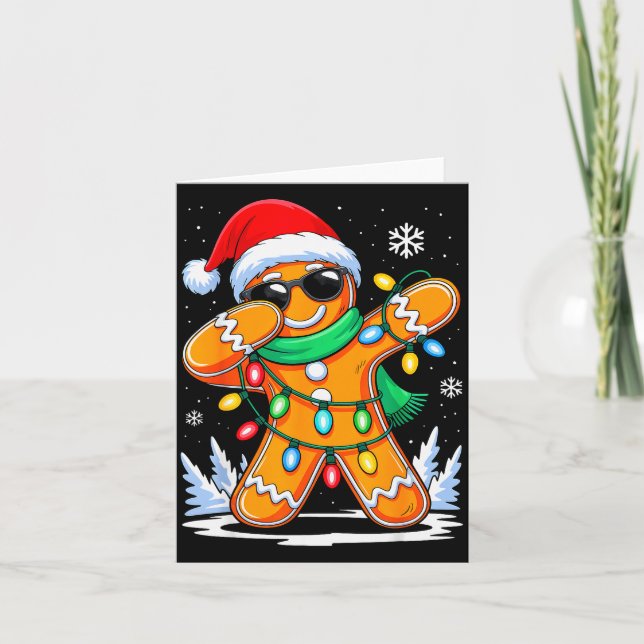 Carte Dabbing Gingerbread Christmas Boys Girls Kids Funn (Devant)