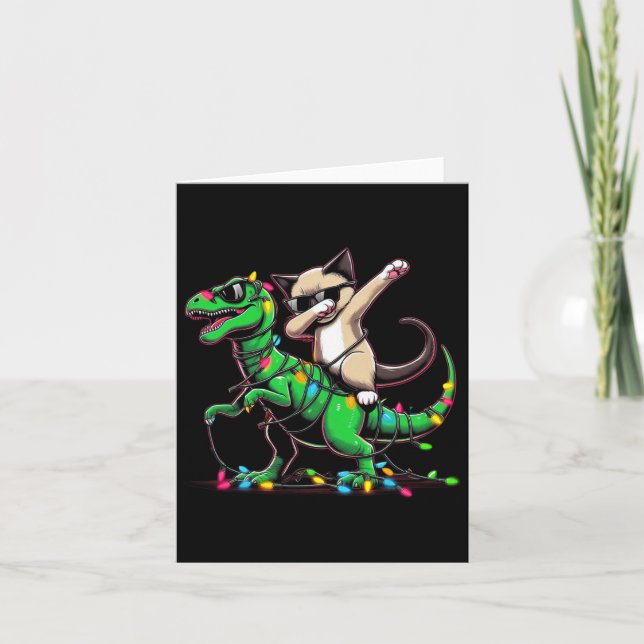 Carte Dabbing Oriental Shorthair Sur Les Lumières De Noë (Devant)