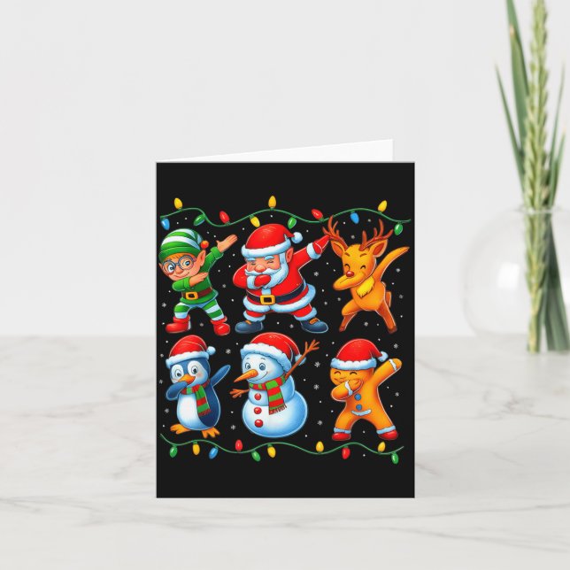 Carte Dabbing Santa Elf Friends Christmas Boys Girls Men (Devant)