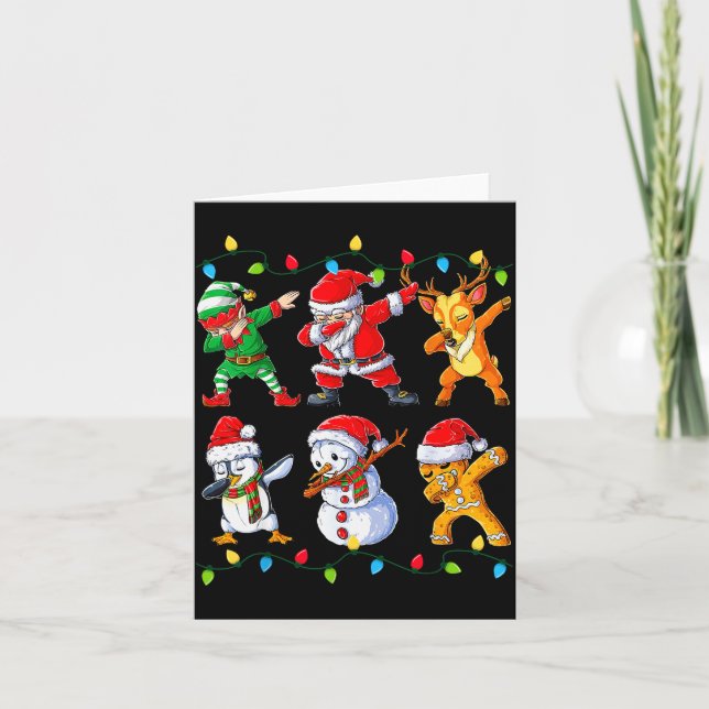 Carte Dabbing Santa Elf Friends Christmas Boys Girls Men (Devant)