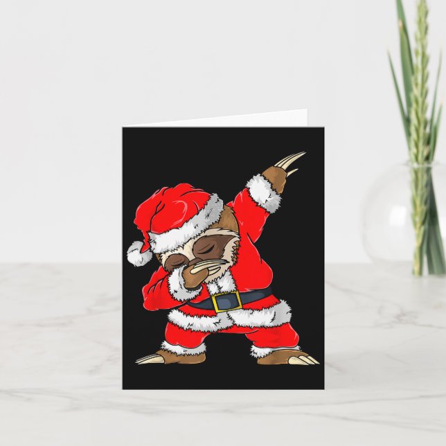 Carte Dabbing Santa Sloth Merry Slothmas Christmas Kids  (Devant)