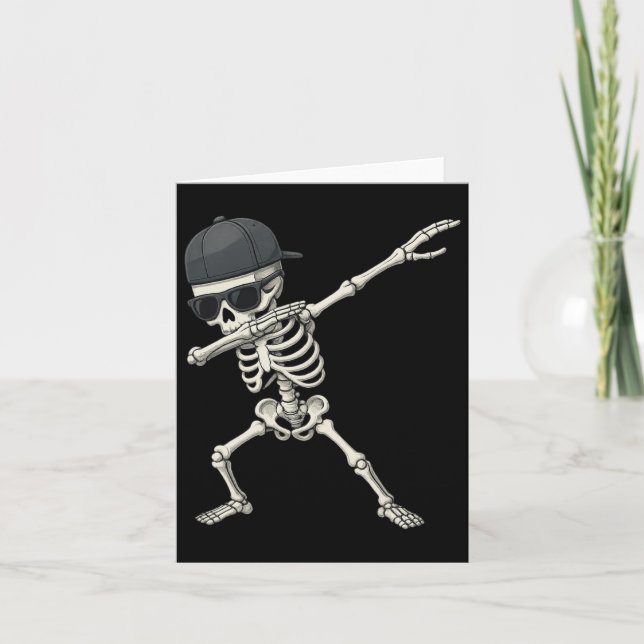 Carte Dabbing Skeleton Pirate Halloween Jolly roger pour (Devant)