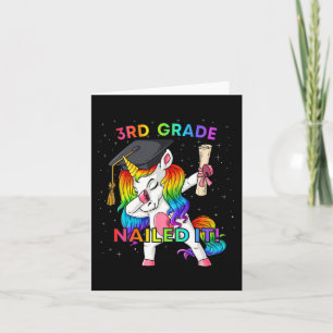 Carte Dabbing Unicorn 3ème grade Nail It Graduation Gir