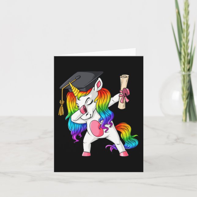 Carte Dabbing Unicorn School Graduation Dab Girls Kids T (Devant)