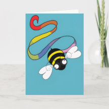 Carte d'abeille arc-en-ciel éclatante (vierge à l'