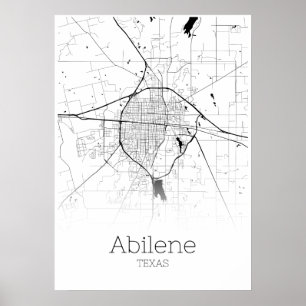 Carte d'Abilene - Texas - Poster de carte de ville