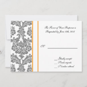 Carte d'acceptation mariage, damas noir