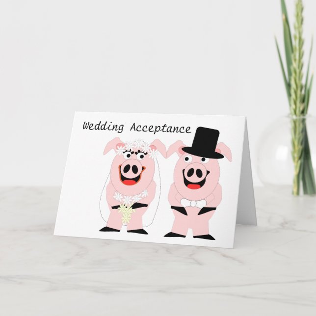 Carte d'acceptation Mariage de porcs (Devant)