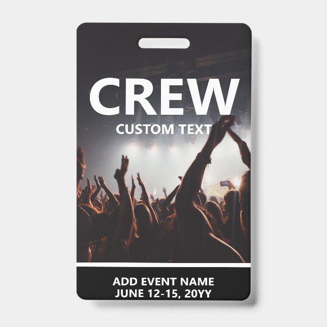 Carte d'accès à l'événement Concert Badge d'équipa (Front)