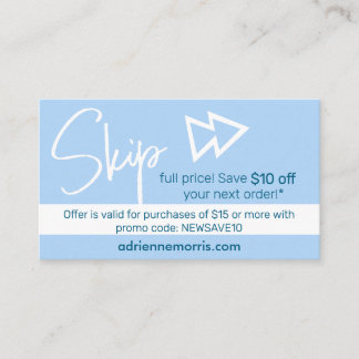 Carte D'accompagnement 10 off Promo Business Card