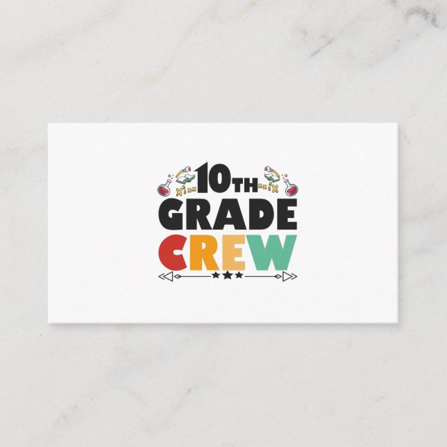 Carte D'accompagnement 10TH Grade Crew Funny Back To School Student Gift (Devant)