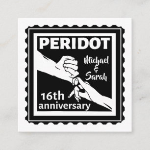 Carte D'accompagnement 16e anniversaire du mariage mains noires et blanch